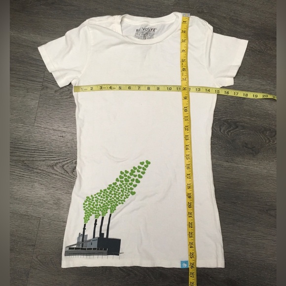 RVL7 by RE:VOLVE T-Shirt White Slim Organic Cotton Juniors Size XS Environmental - Picture 5 of 7